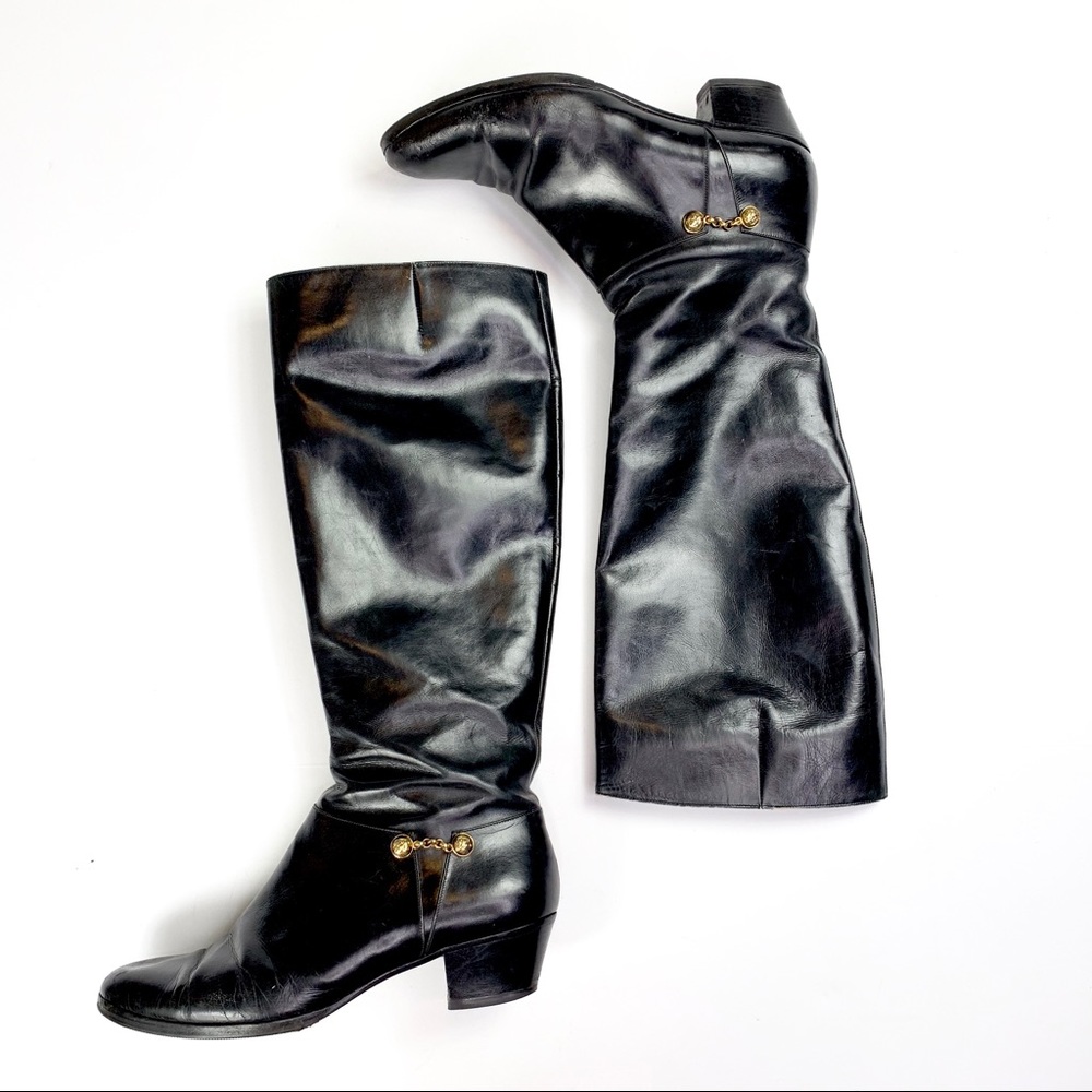 Salvadore Ferragamo Leather Vintage Boot Black